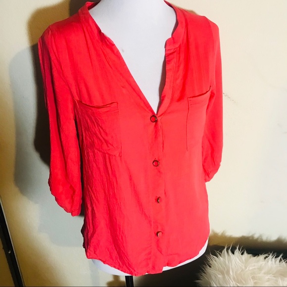 Needle & Thread Tops - Needle & thread coral Button down blouse